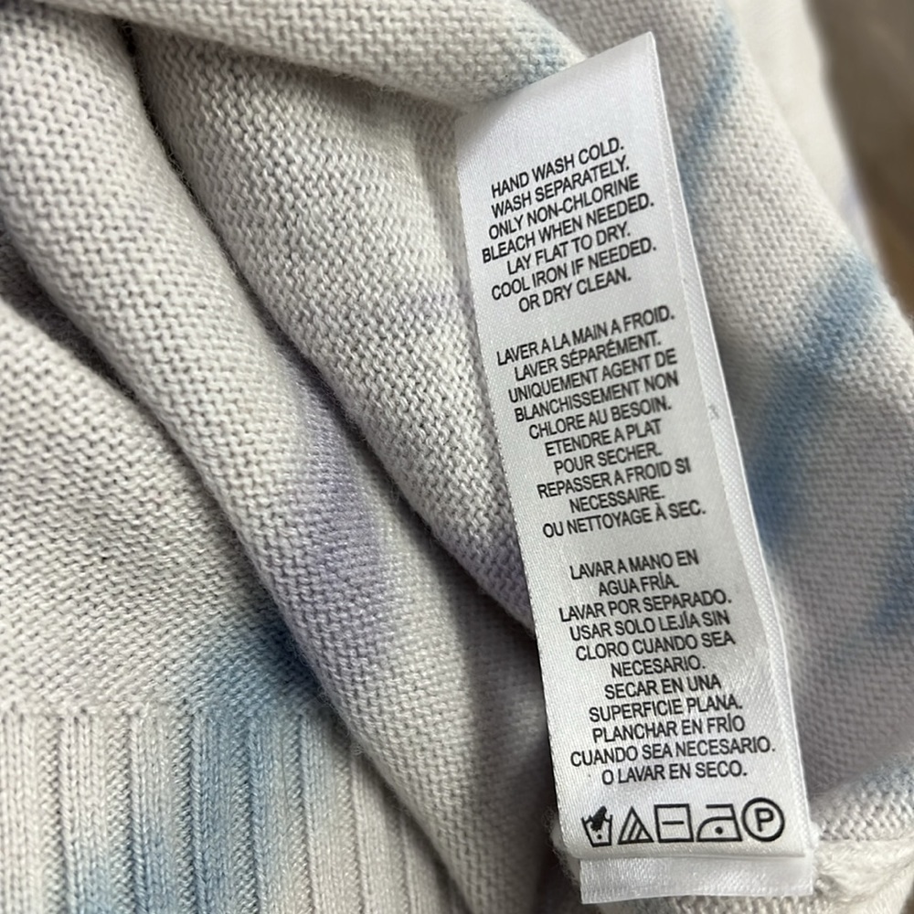 NWT Splendid Adeline Cashmere Blend Arctic Blue Tie Dye Sweater Size XS - Picture 7 of 10